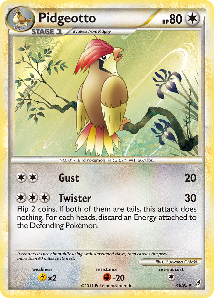 Pidgeotto (48/95) [HeartGold & SoulSilver: Call of Legends] | Jack's On Queen