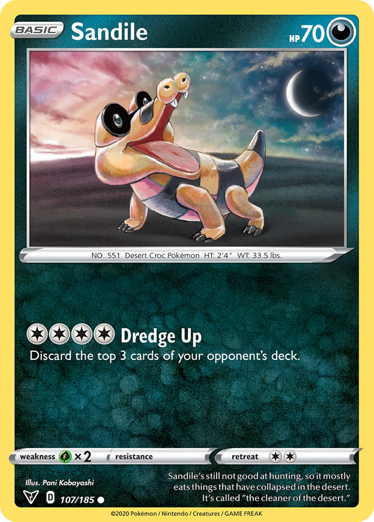Sandile (107/185) [Sword & Shield: Vivid Voltage] | Jack's On Queen