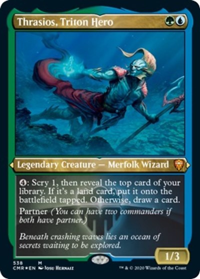 Thrasios, Triton Hero (Foil Etched) [Commander Legends] | Jack's On Queen