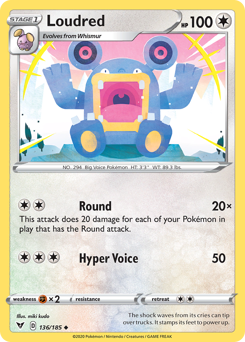 Loudred (136/185) [Sword & Shield: Vivid Voltage] | Jack's On Queen