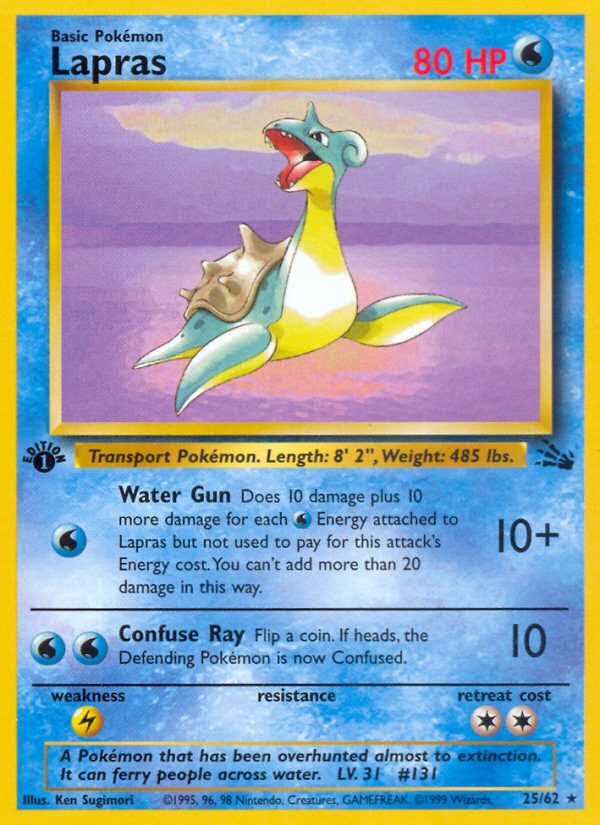 Lapras (25/62) [Fossil 1st Edition] | Jack's On Queen