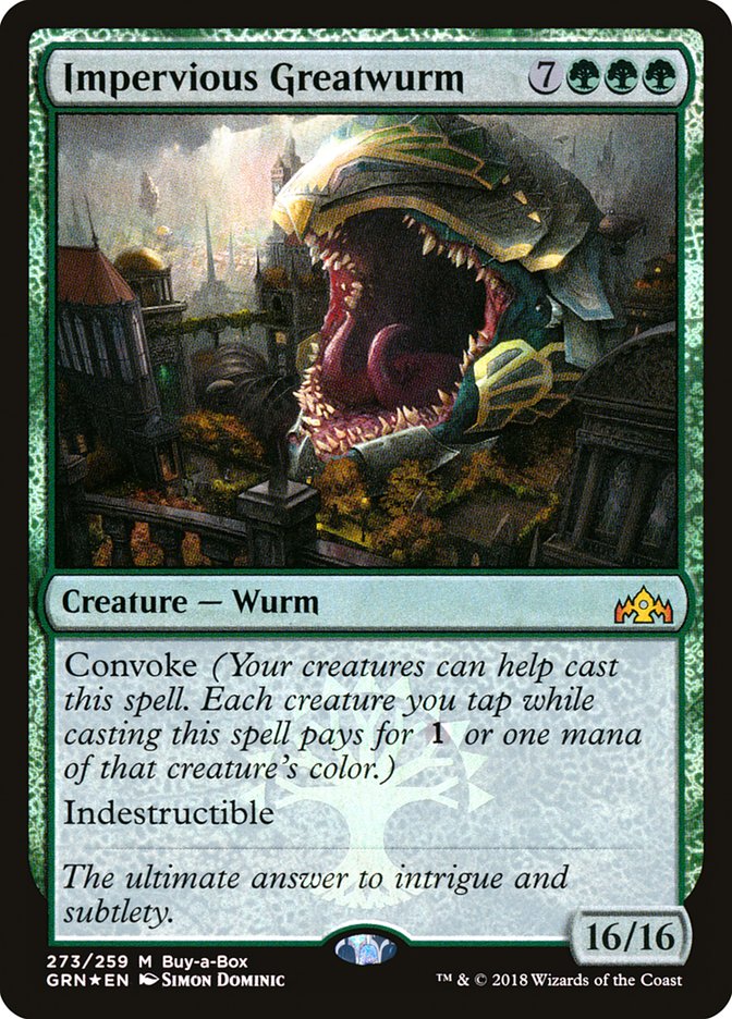 Impervious Greatwurm (Buy-A-Box) [Guilds of Ravnica] | Jack's On Queen