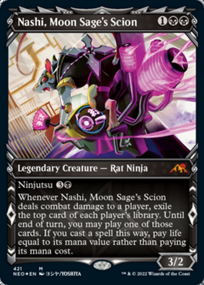 Nashi, Moon Sage's Scion (Showcase) (Foil Etched) [Kamigawa: Neon Dynasty] | Jack's On Queen
