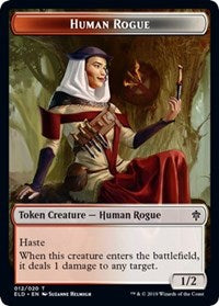 Human Rogue // Food (16) Double-sided Token [Throne of Eldraine Tokens] | Jack's On Queen