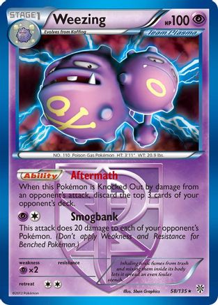 Weezing (58/135) (Theme Deck Exclusive) (Team Plasma) [Black & White: Plasma Storm] | Jack's On Queen