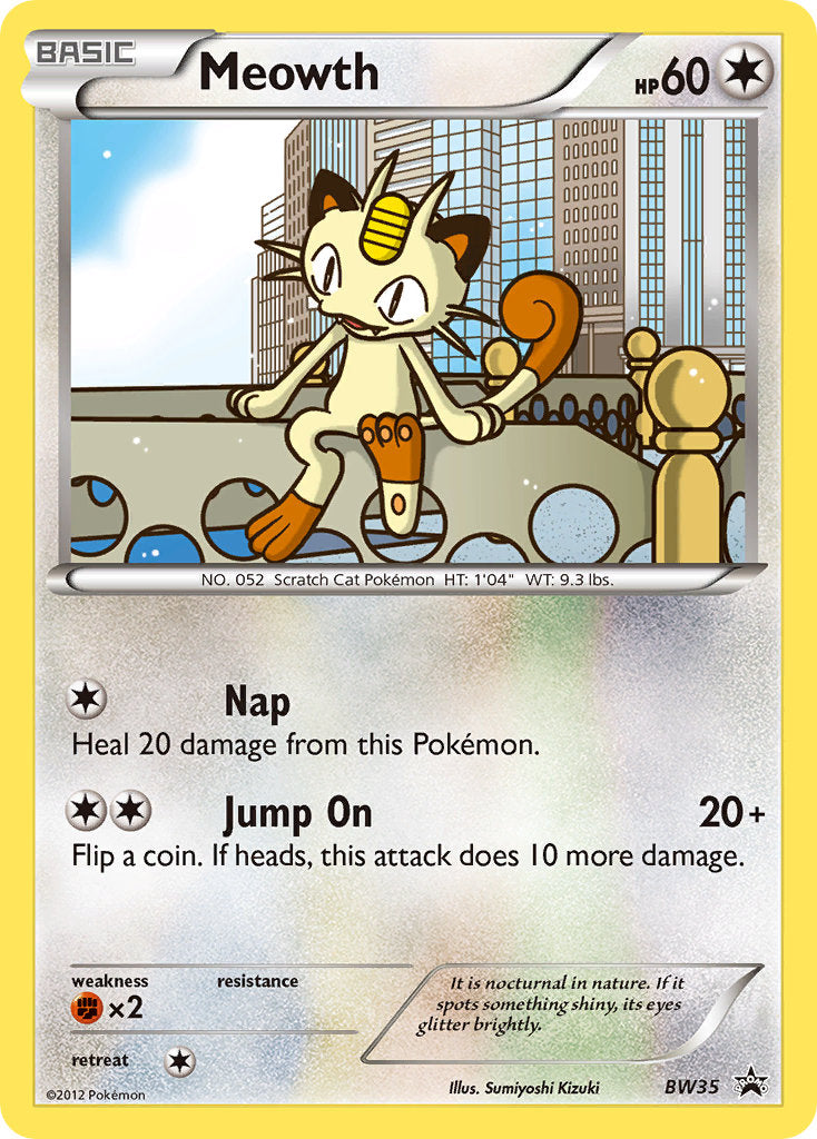 Meowth (BW35) (Cosmos Holo) [Black & White: Black Star Promos] | Jack's On Queen