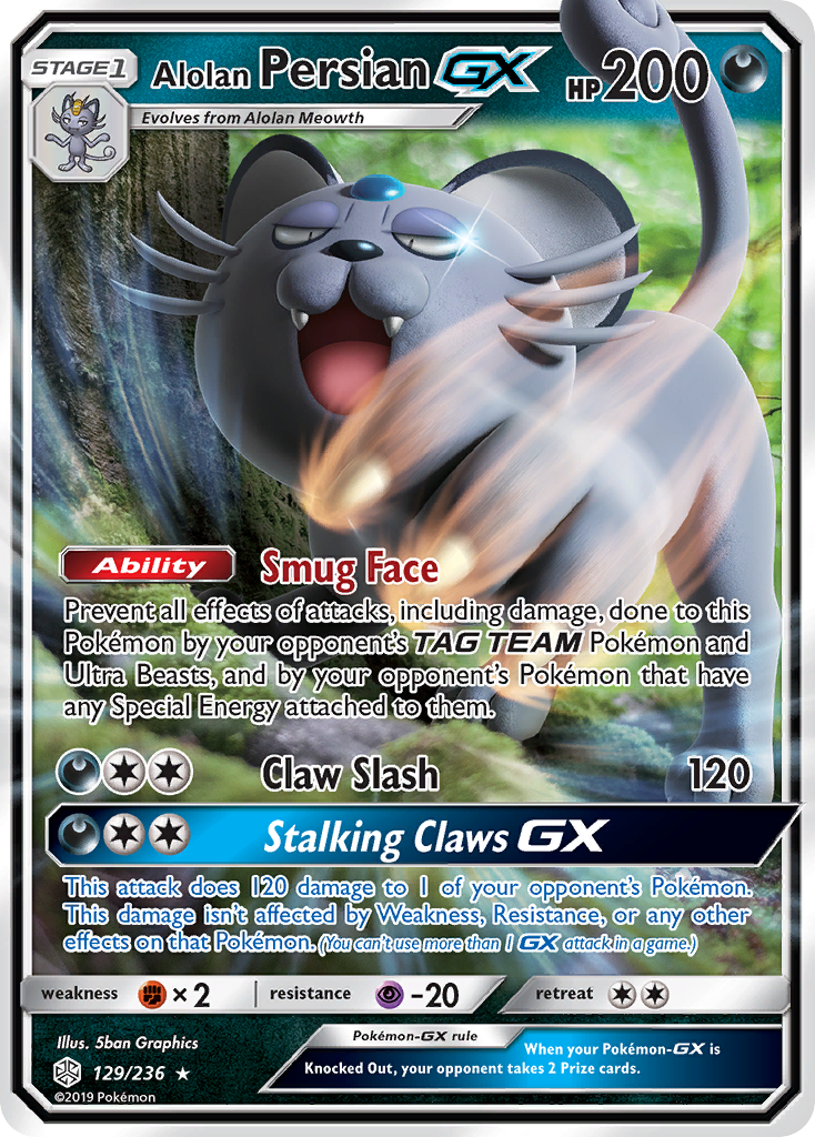 Alolan Persian GX (129/236) [Sun & Moon: Cosmic Eclipse] | Jack's On Queen