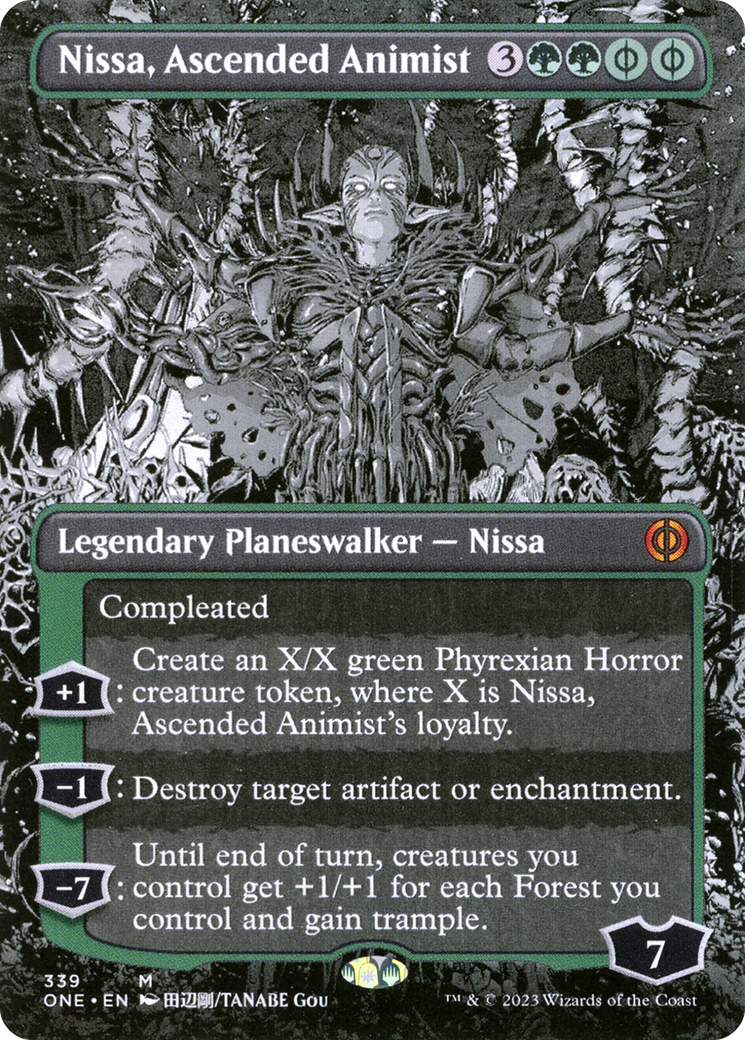 Nissa, Ascended Animist (Borderless Manga) [Phyrexia: All Will Be One] | Jack's On Queen