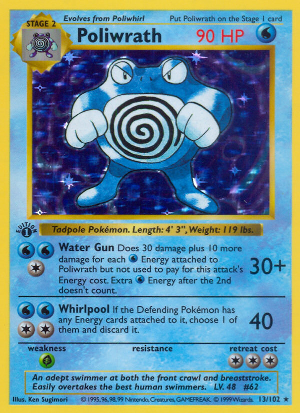 Poliwrath (13/102) (Shadowless) [Base Set 1st Edition] | Jack's On Queen