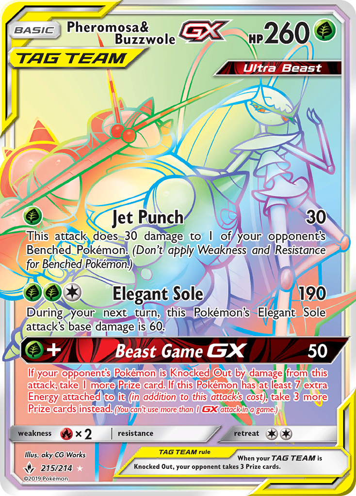 Pheromosa & Buzzwole GX (215/214) [Sun & Moon: Unbroken Bonds] | Jack's On Queen