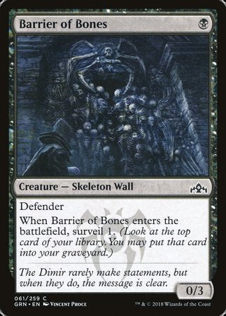 Barrier of Bones [Guilds of Ravnica] | Jack's On Queen