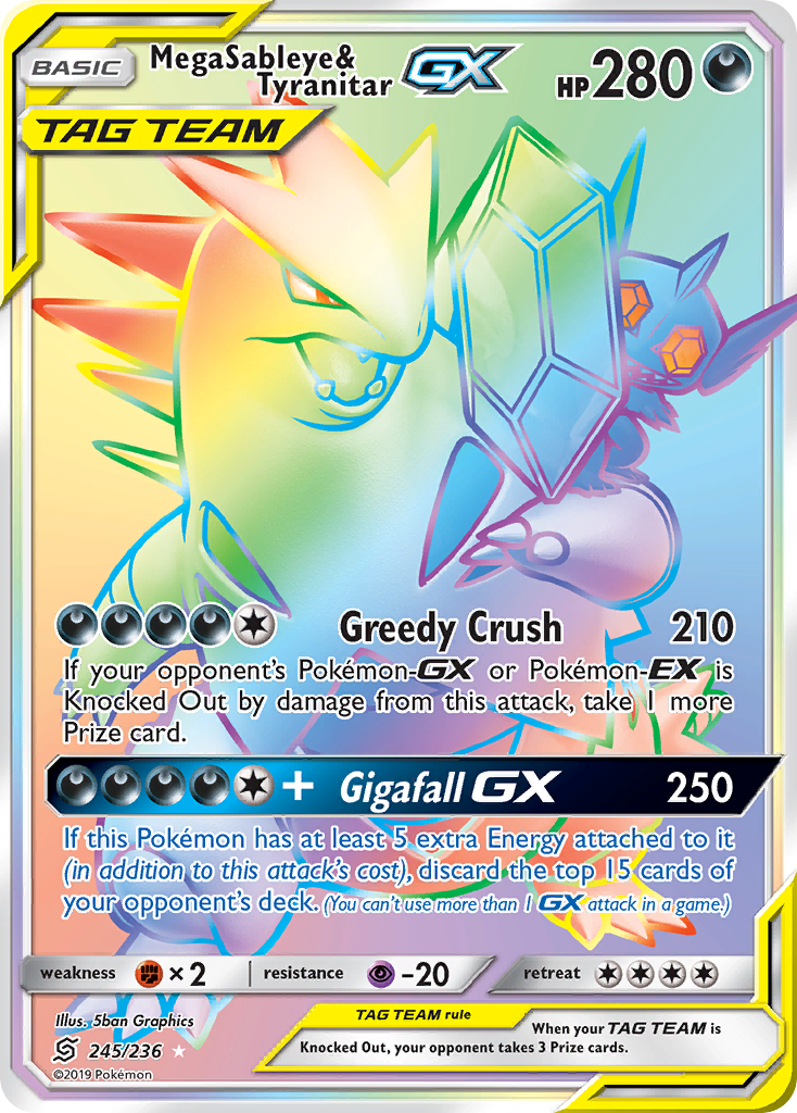 Mega Sableye & Tyranitar GX (245/236) [Sun & Moon: Unified Minds] | Jack's On Queen