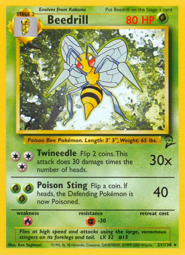 Beedrill (21/130) [Base Set 2] | Jack's On Queen