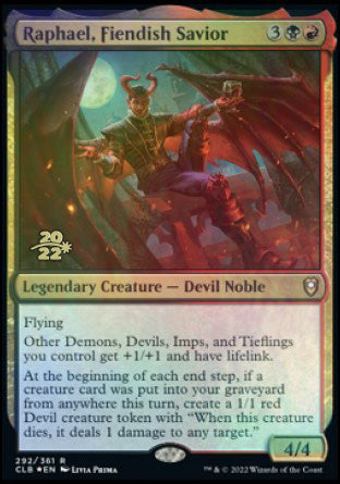 Raphael, Fiendish Savior [Commander Legends: Battle for Baldur's Gate Prerelease Promos] | Jack's On Queen