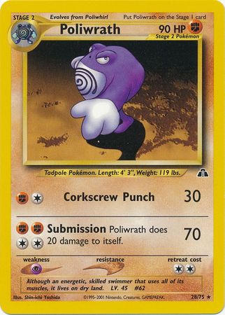 Poliwrath (28/75) [Neo Discovery Unlimited] | Jack's On Queen