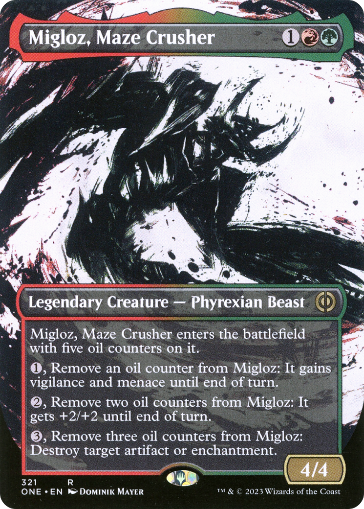 Migloz, Maze Crusher (Borderless Ichor) [Phyrexia: All Will Be One] | Jack's On Queen