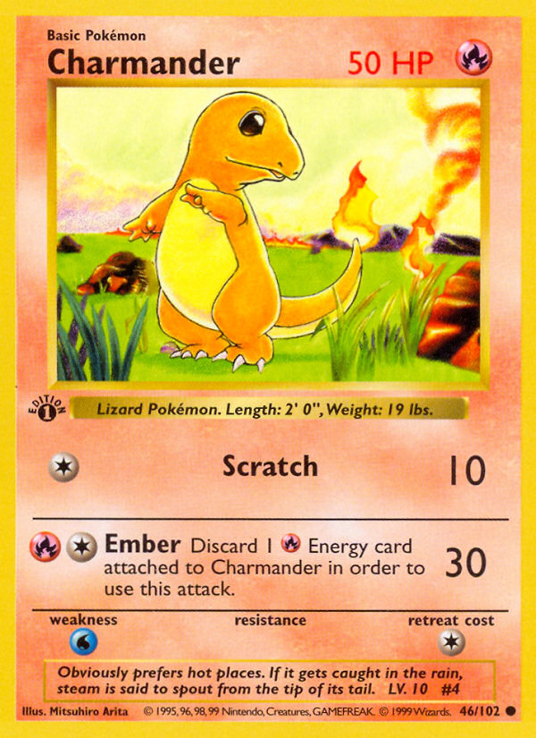 Charmander (46/102) (Shadowless) [Base Set 1st Edition] | Jack's On Queen