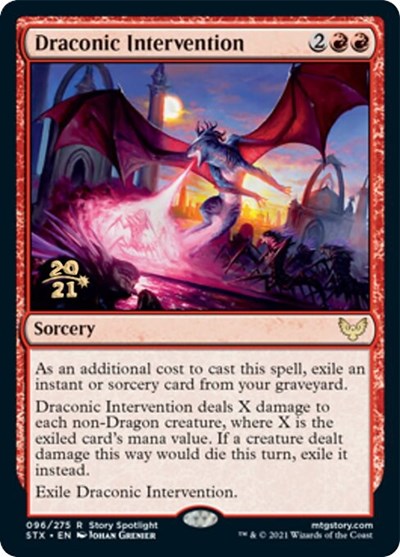 Draconic Intervention [Strixhaven: School of Mages Prerelease Promos] | Jack's On Queen