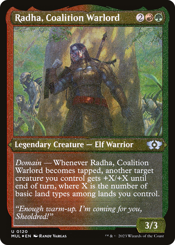 Radha, Coalition Warlord (Foil Etched) [Multiverse Legends] | Jack's On Queen