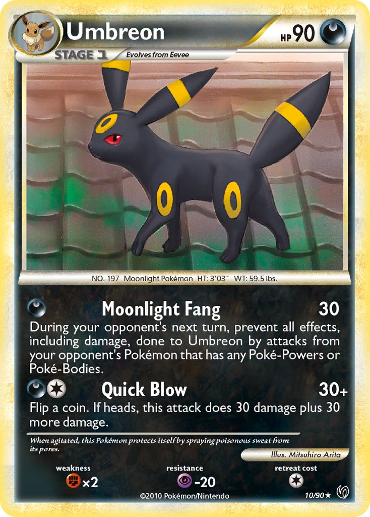 Umbreon (10/90) (Cracked Ice Holo) (Theme Deck Exclusive) [HeartGold & SoulSilver: Undaunted] | Jack's On Queen