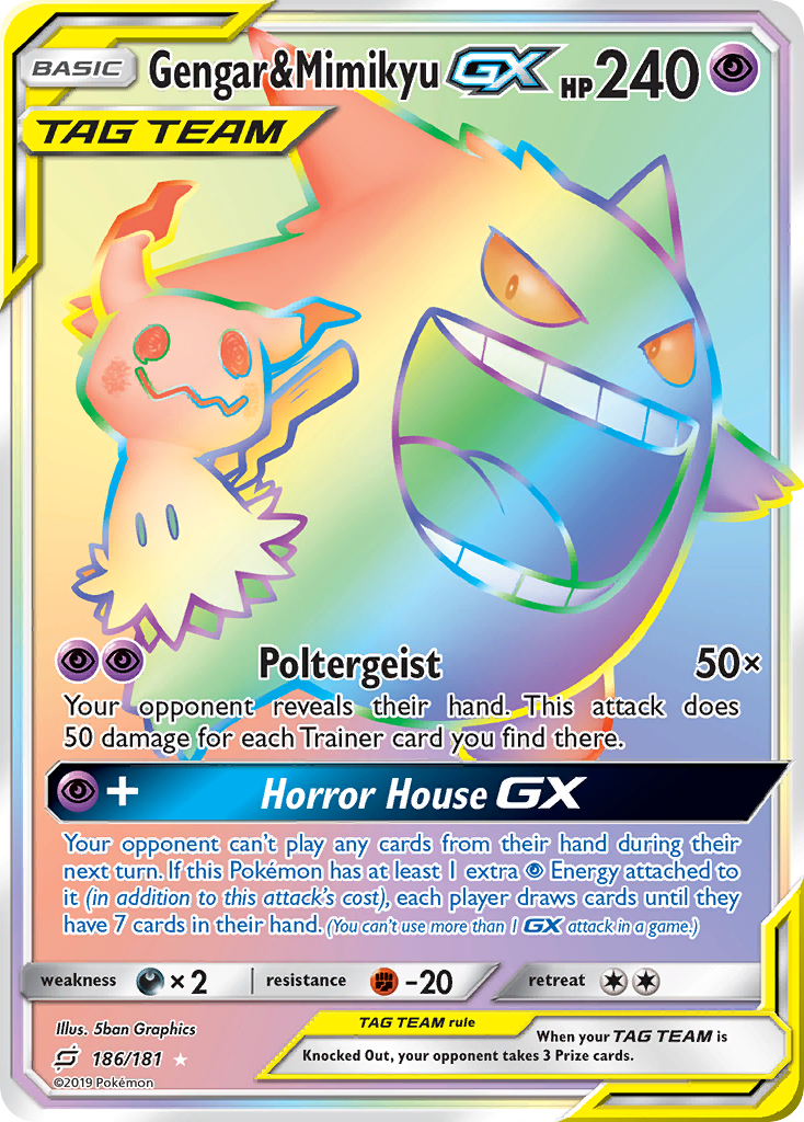 Gengar & Mimikyu GX (186/181) [Sun & Moon: Team Up] | Jack's On Queen