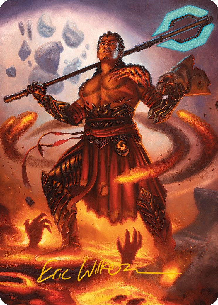 Koth, Fire of Resistance Art Card (Gold-Stamped Signature) [Phyrexia: All Will Be One Art Series] | Jack's On Queen