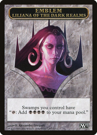 Emblem - Liliana of the Dark Realms [Magic 2013 Tokens] | Jack's On Queen