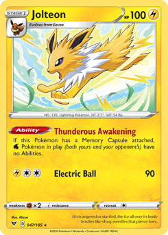 Jolteon (047/185) [Sword & Shield: Vivid Voltage] | Jack's On Queen