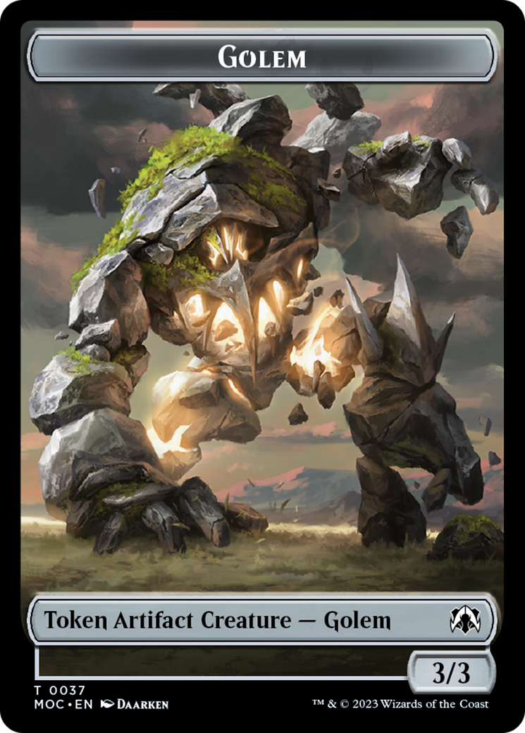 Golem // Blood Double-Sided Token [March of the Machine Commander Tokens] | Jack's On Queen