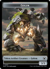 Golem // Clue Double-Sided Token [March of the Machine Commander Tokens] | Jack's On Queen