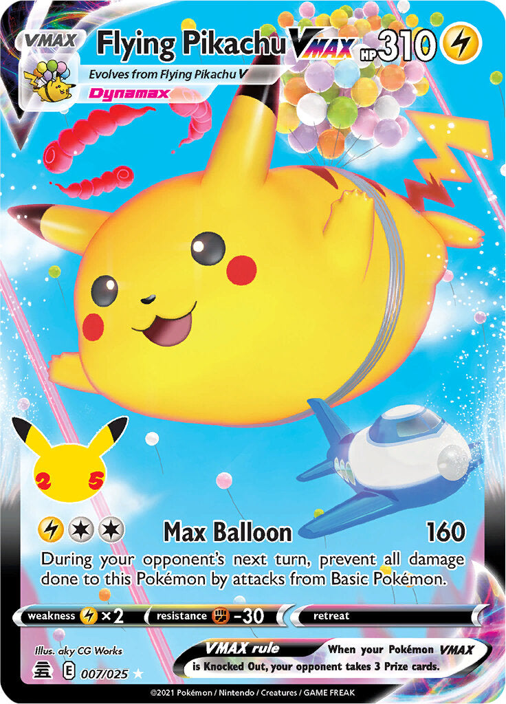 Flying Pikachu VMAX (007/025) [Celebrations: 25th Anniversary] | Jack's On Queen
