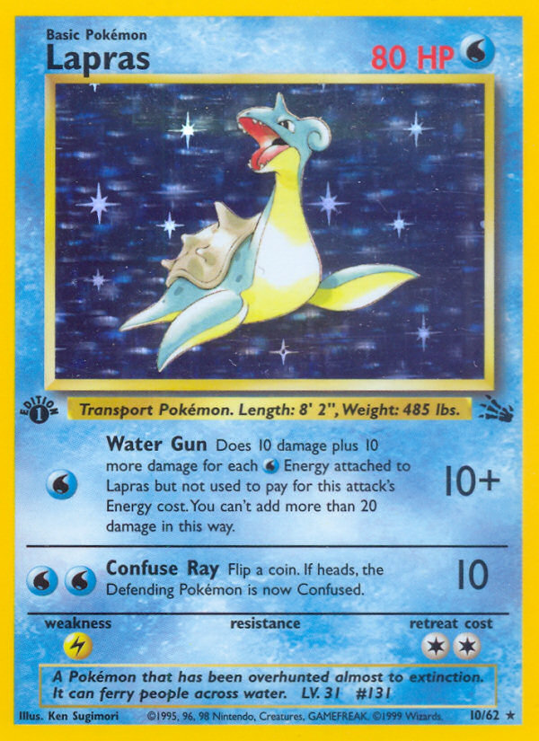 Lapras (10/62) [Fossil 1st Edition] | Jack's On Queen