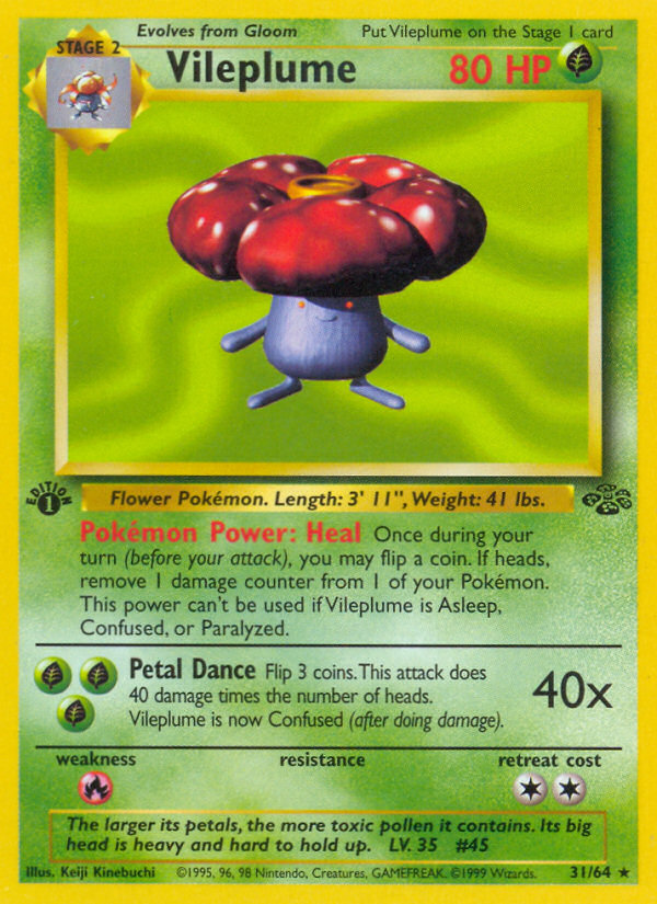 Vileplume (31/64) [Jungle 1st Edition] | Jack's On Queen