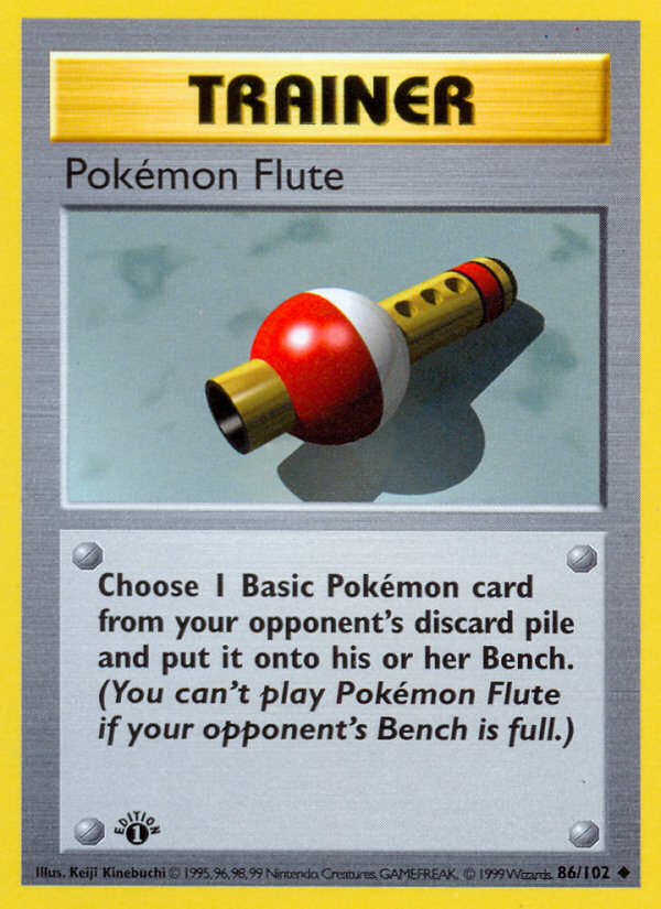 Pokemon Flute (86/102) (Shadowless) [Base Set 1st Edition] | Jack's On Queen