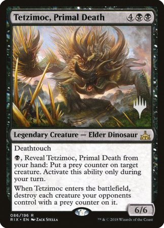 Tetzimoc, Primal Death [Rivals of Ixalan Promos] | Jack's On Queen