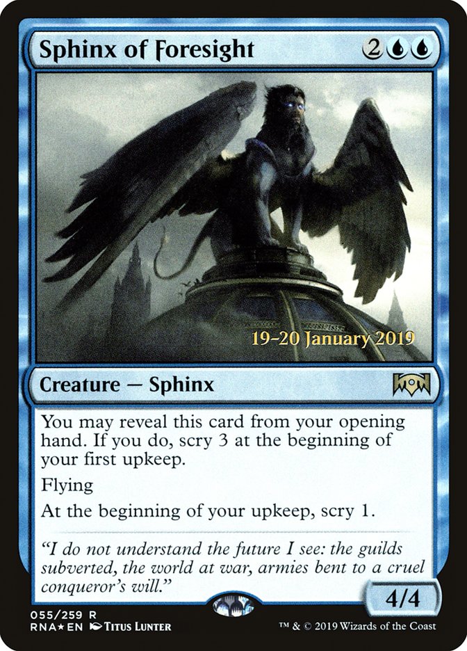 Sphinx of Foresight [Ravnica Allegiance Prerelease Promos] | Jack's On Queen