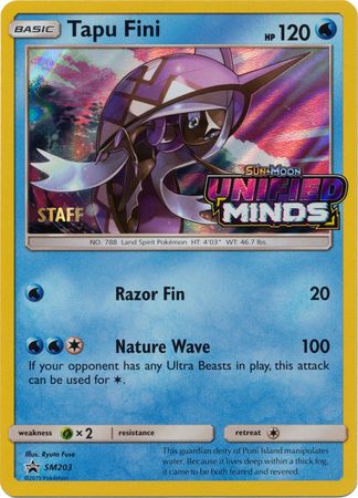 Tapu Fini (SM203) (Staff Prerelease Promo) [Sun & Moon: Black Star Promos] | Jack's On Queen