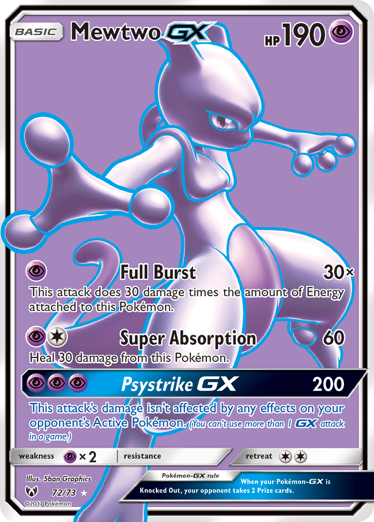 Mewtwo GX (72/73) [Sun & Moon: Shining Legends] | Jack's On Queen