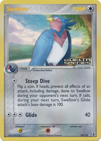 Swellow (32/113) (Stamped) [EX: Delta Species] | Jack's On Queen