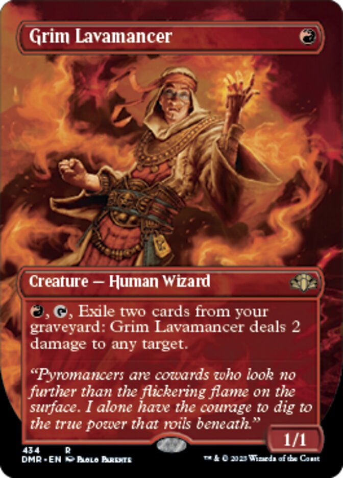 Grim Lavamancer (Borderless Alternate Art) [Dominaria Remastered] | Jack's On Queen