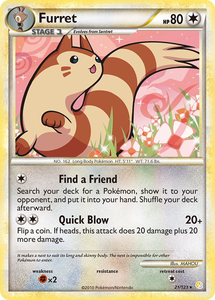 Furret (21/123) [HeartGold & SoulSilver: Base Set] | Jack's On Queen