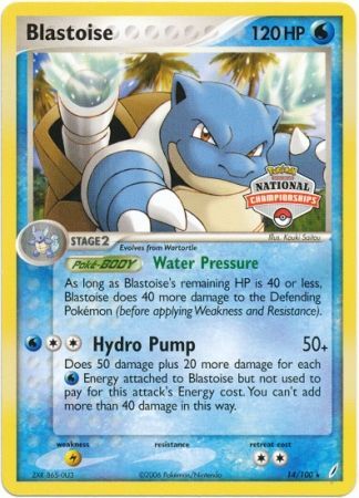 Blastoise (14/100) (National Championship Promo) [EX: Crystal Guardians] | Jack's On Queen
