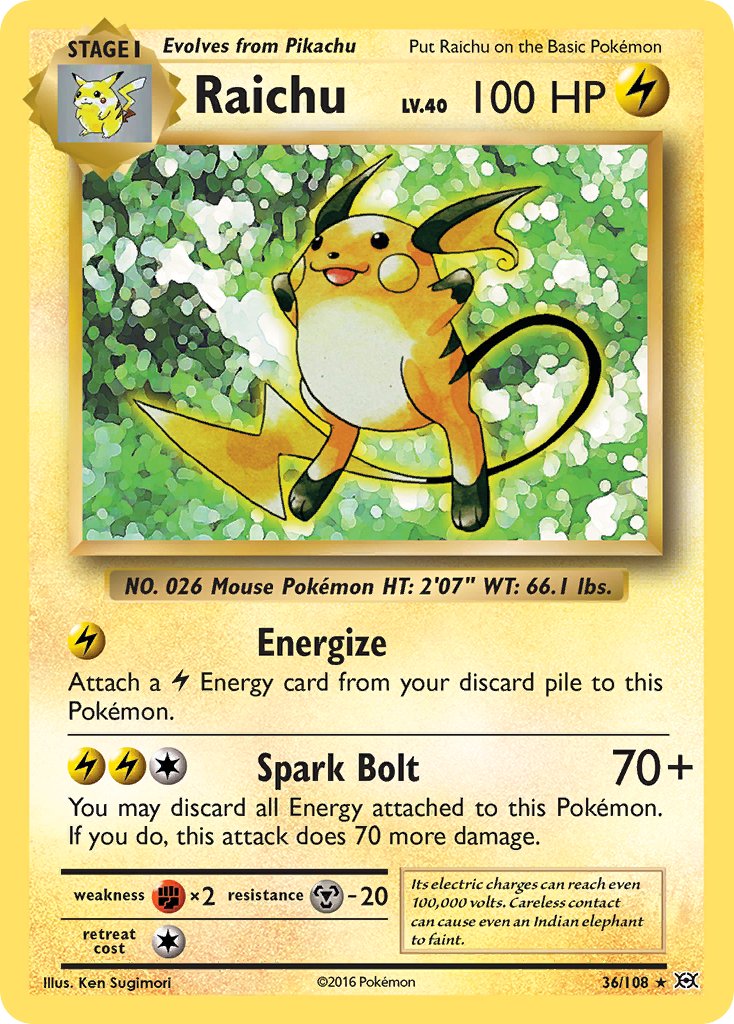 Raichu (36/108) (Theme Deck Exclusive) [XY: Evolutions] | Jack's On Queen