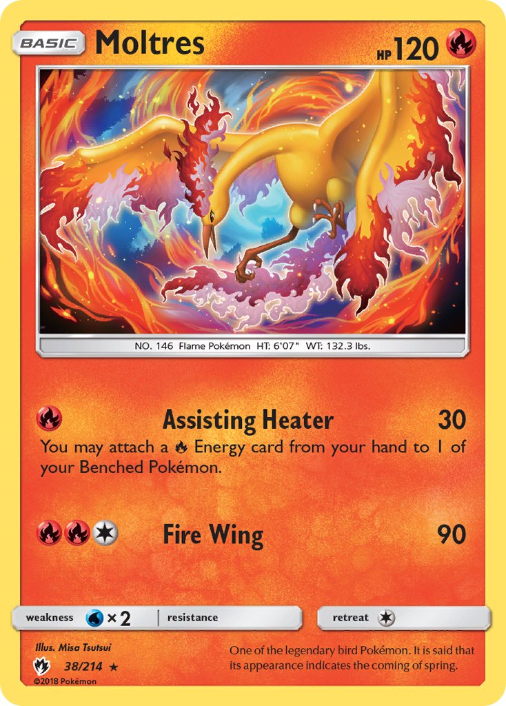 Moltres (38/214) (Let's Play, Eevee) Cracked Ice Holo) (Theme Deck Exclusive) [Sun & Moon: Lost Thunder] | Jack's On Queen