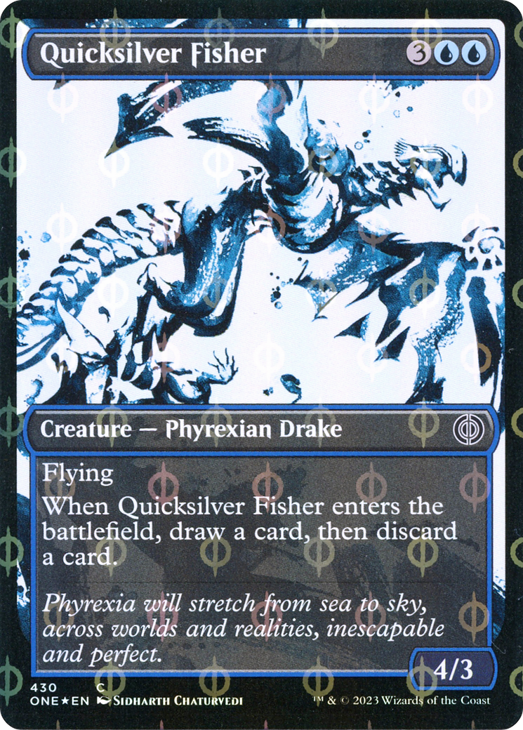 Quicksilver Fisher (Showcase Ichor Step-and-Compleat Foil) [Phyrexia: All Will Be One] | Jack's On Queen