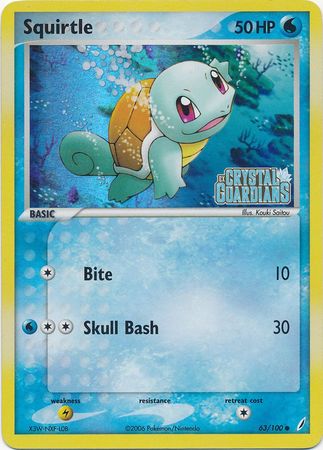 Squirtle (63/100) (Stamped) [EX: Crystal Guardians] | Jack's On Queen