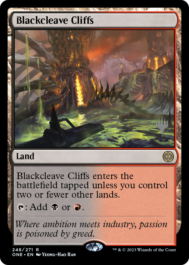 Blackcleave Cliffs (Promo Pack) [Phyrexia: All Will Be One Promos] | Jack's On Queen