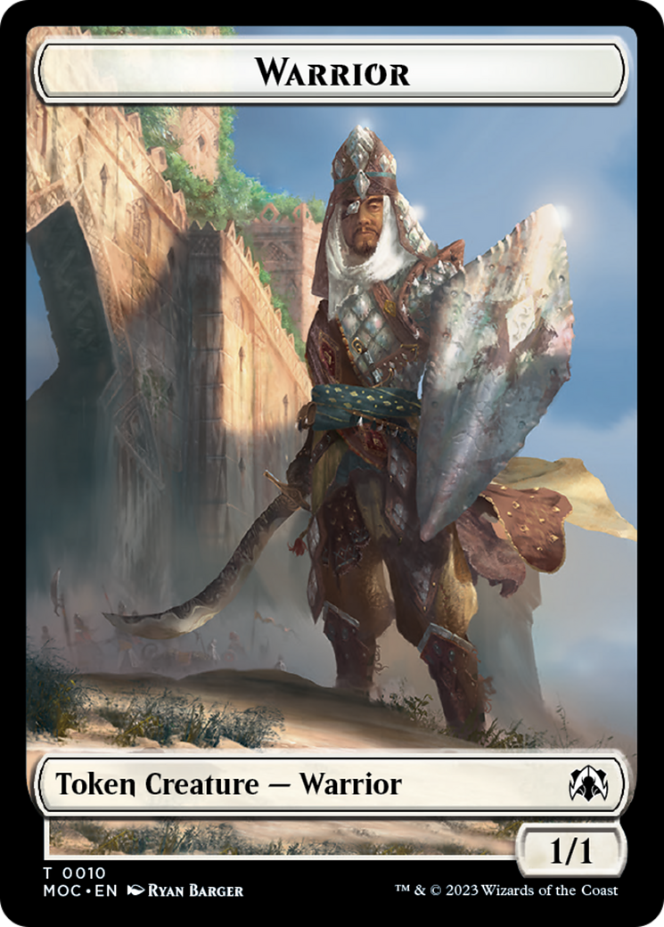 Warrior // Elspeth, Sun's Champion Emblem Double-Sided Token [March of the Machine Commander Tokens] | Jack's On Queen