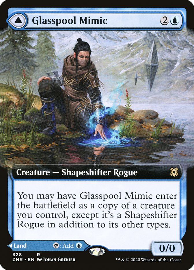 Glasspool Mimic // Glasspool Shore (Extended Art) [Zendikar Rising] | Jack's On Queen