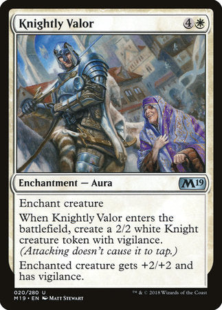 Knightly Valor [Core Set 2019] | Jack's On Queen